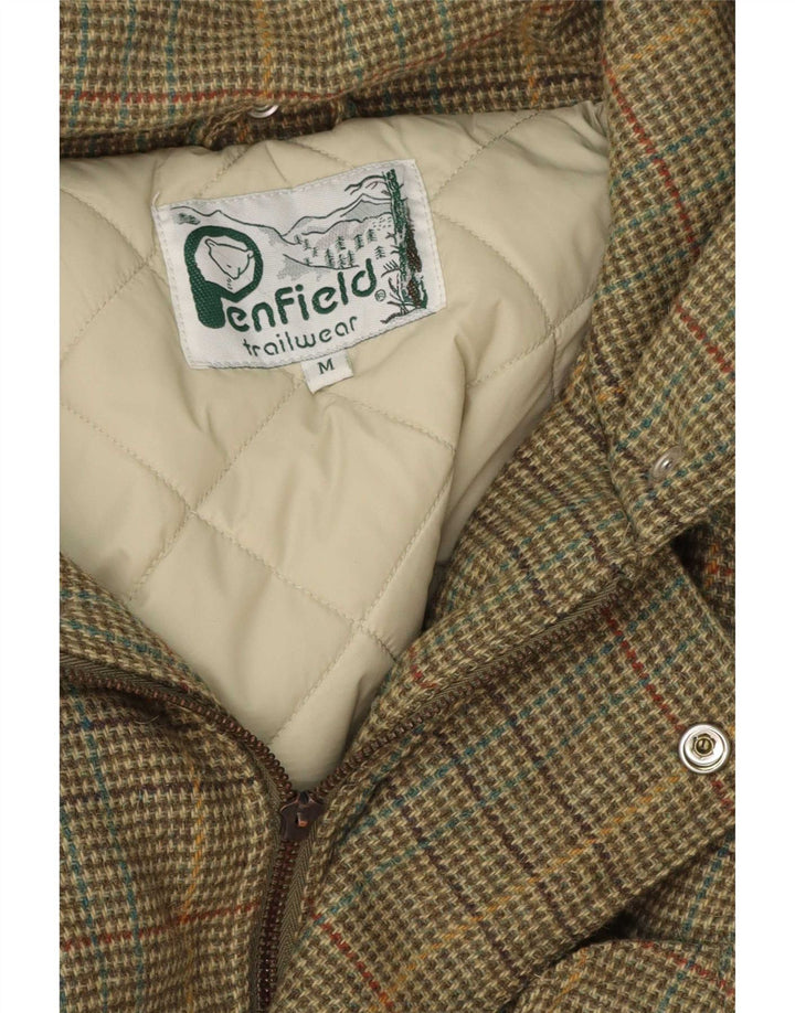 Jaqueta masculina acolchoada com capuz Penfield UK 38 médio cáqui Houndstooth
