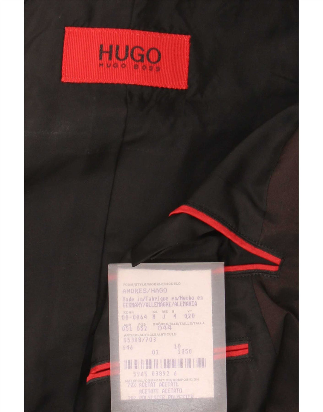 Jaqueta Blazer Masculina Hugo Boss EU 44 XS Acetato Marrom