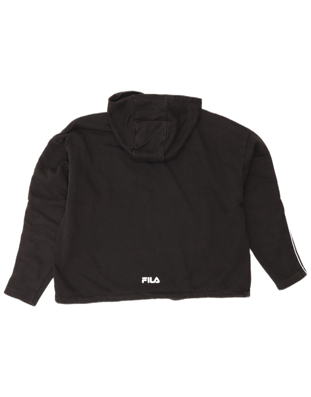 Fila feminino oversized crop gráfico moletom com capuz Reino Unido 10 pequeno preto