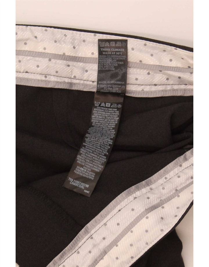 Calça feminina reta casual Marks & Spencer W34 L29 poliéster cinza