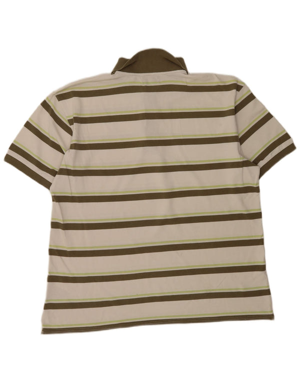 Camisa polo masculina Kappa 3XL algodão listrado branco