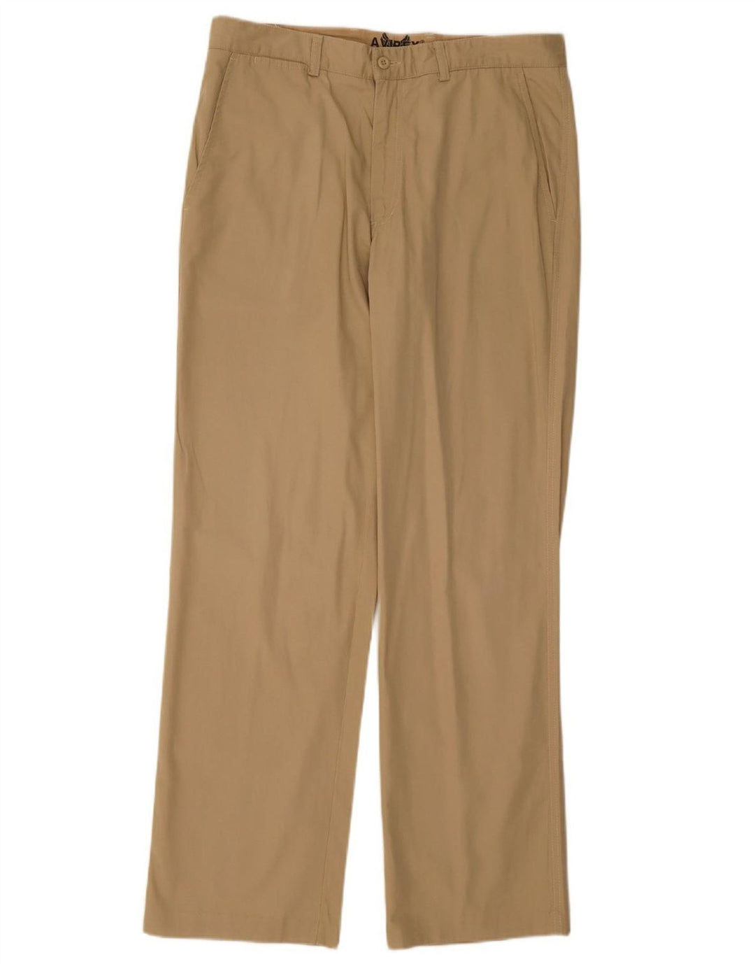 Calça chino reta masculina AVIREX W34 L31 algodão bege