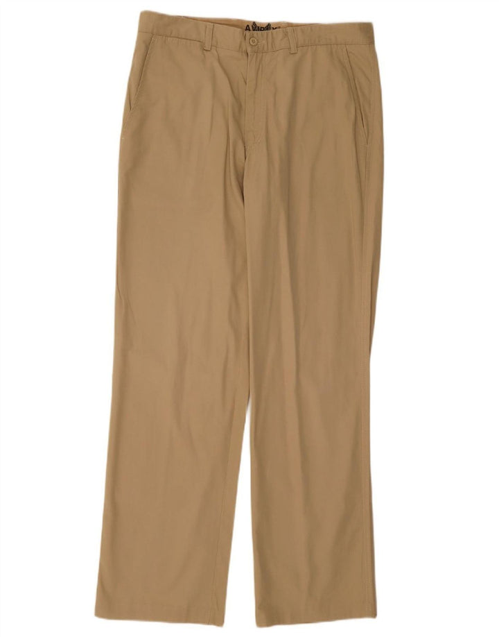 Calça chino reta masculina AVIREX W34 L31 algodão bege