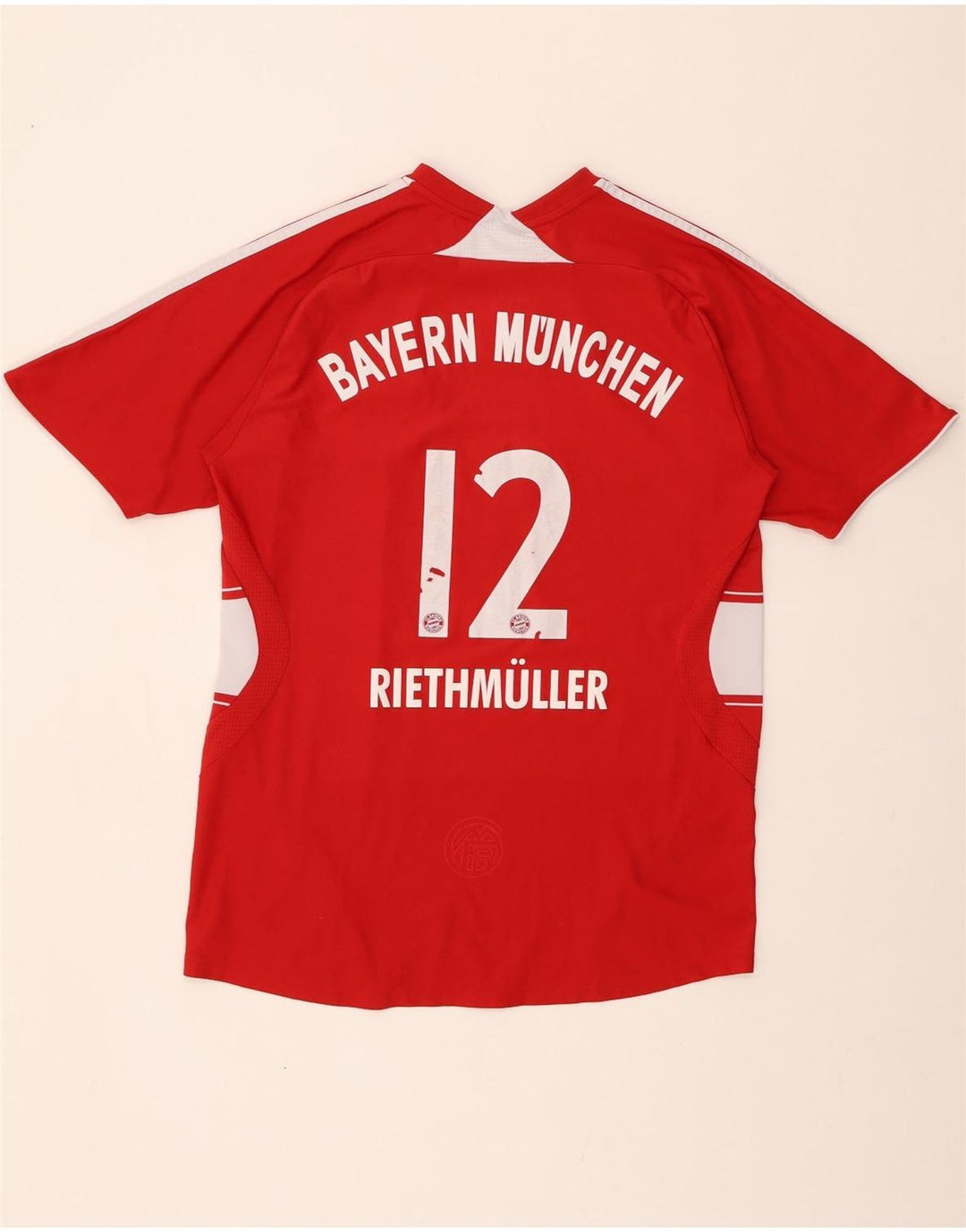 ADIDAS Meninos FC Bayern Munchen Camiseta gráfica Top 15-16 Anos Listrado Vermelho
