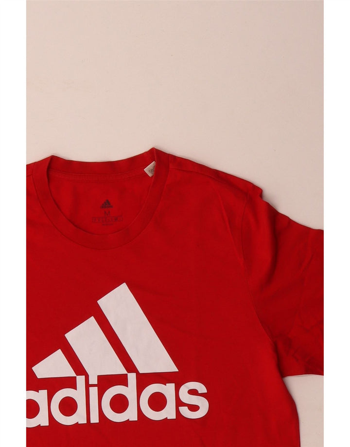 Adidas Mens Graphic T-Shirt Top Médio Algodão Vermelho