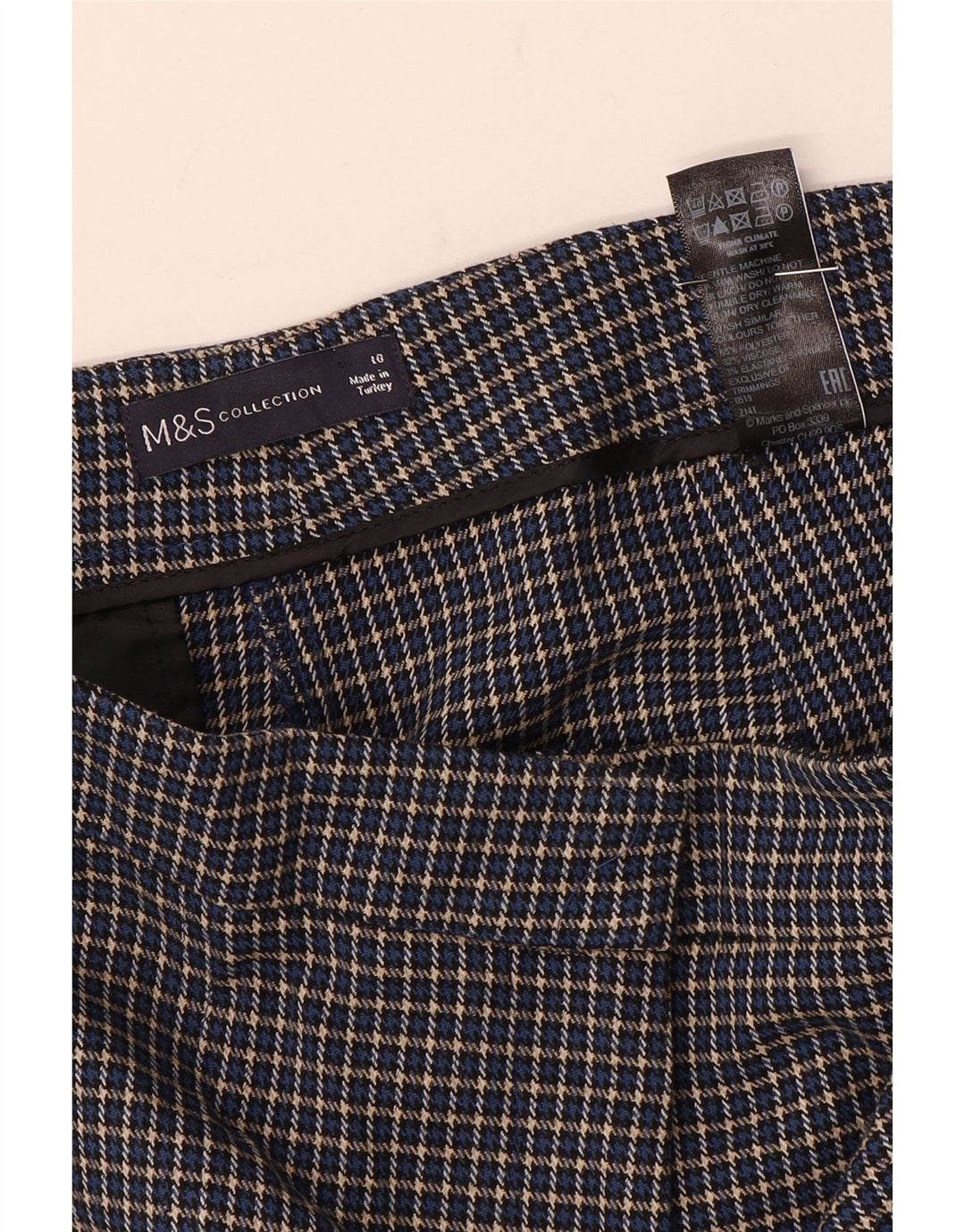 Calças cortadas femininas Marks & Spencer UK 10 pequenas W28 L25 azul