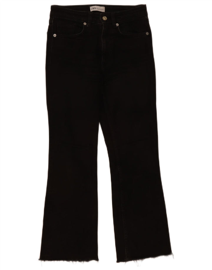 Zara Calça Jeans Feminina Crop Bootcut EU 36 XS W26 L24 Preto