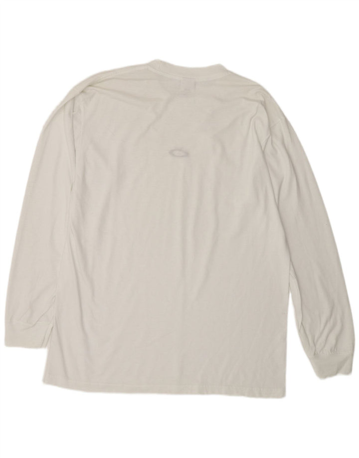 Oakley Mens Top Manga Longa Grande Poliéster Branco