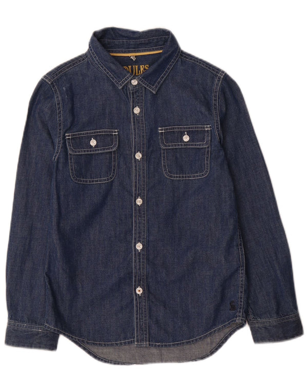 Camisa jeans Joules Boys 7-8 anos azul marinho algodão