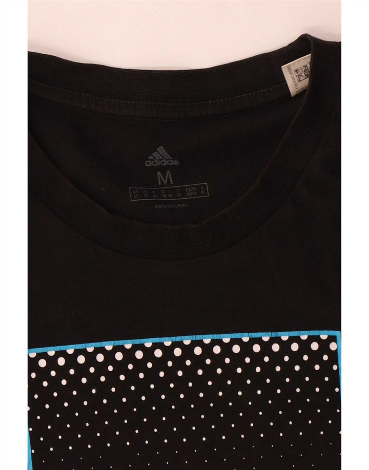 Adidas Mens Three Stripes Graphic Camiseta Top Médio Algodão Preto