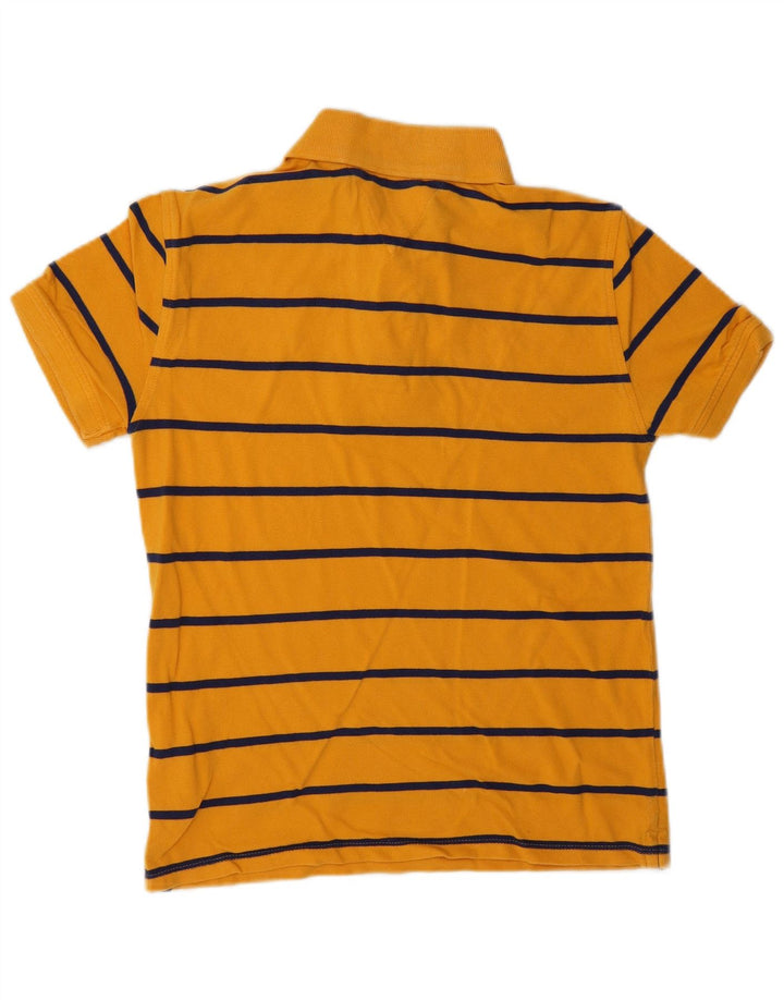Camisa polo masculina TOMMY HILFIGER 12-13 anos grande algodão listrado amarelo