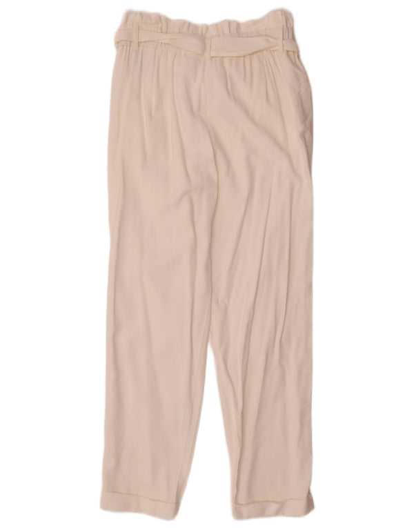 Zara Calça feminina casual Trafaluc cintura alta médio W28 L27 branco