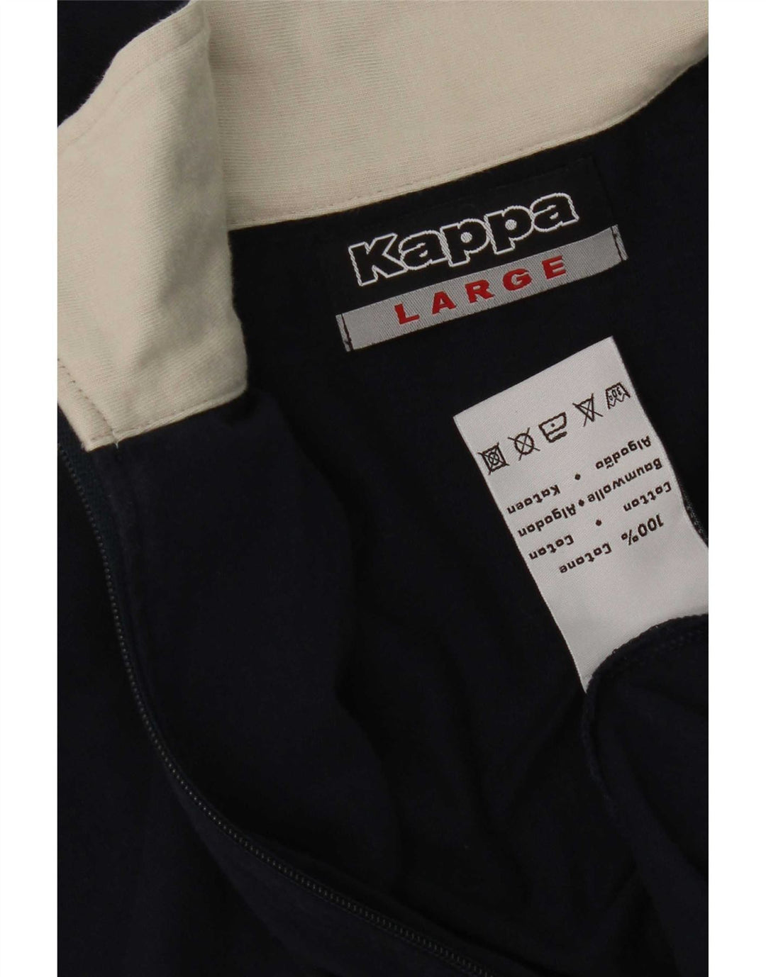 Kappa Mens Treino Top Jaqueta Grande Algodão Colourblock Azul Marinho