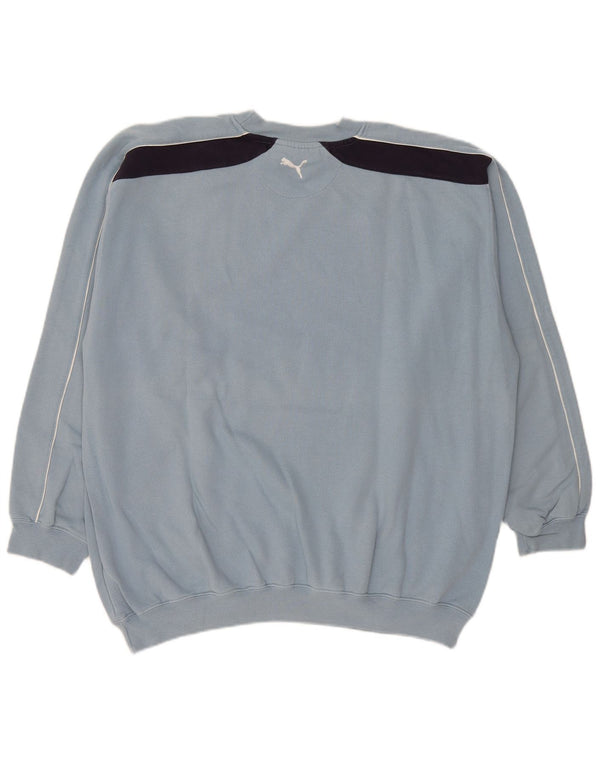 Puma Mens Graphic Moletom Jumper XL Azul Colorblock Algodão