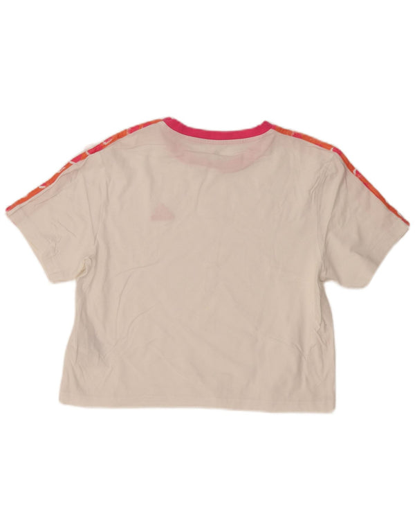 Camiseta Adidas Feminina Crop Top UK 4/6 XS Algodão Branco