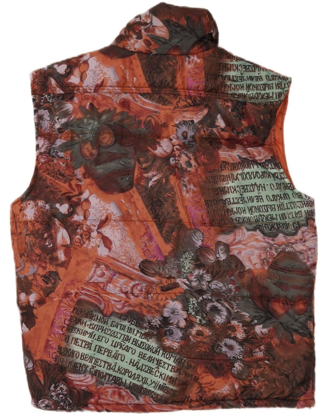 Colete masculino REPRISE gráfico acolchoado UK 36 pequeno floral multicolorido