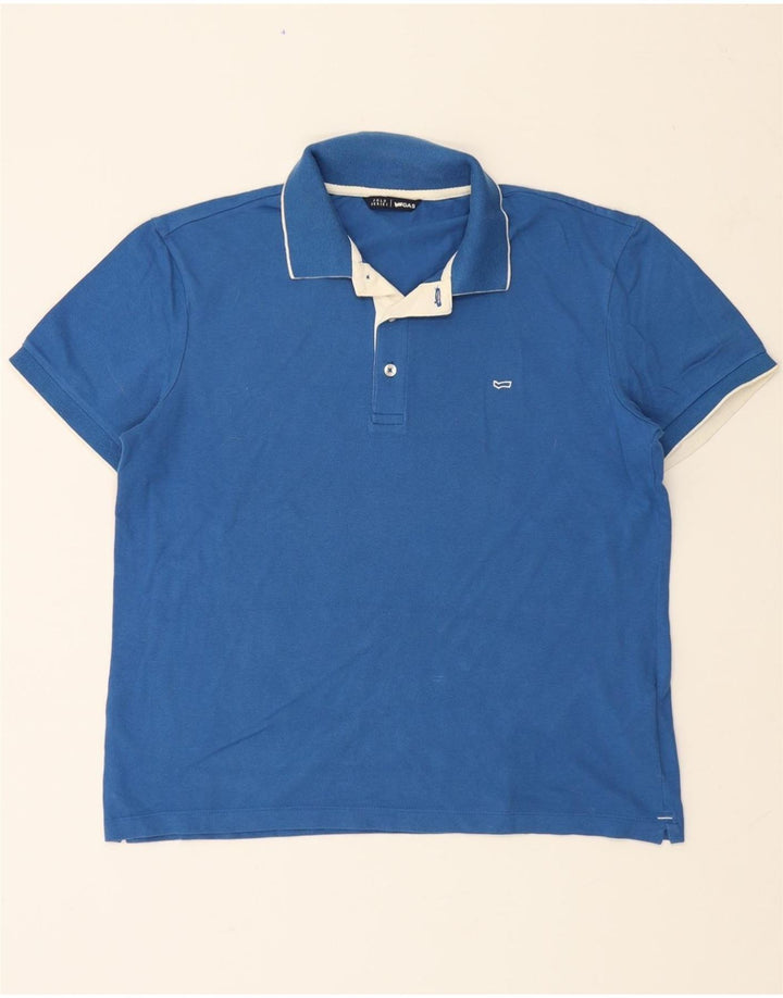 GAS Boys Polo Shirt 15-16 Years 2XL Blue Cotton Vintage Gas and Second-Hand Gas from Messina Hembry 