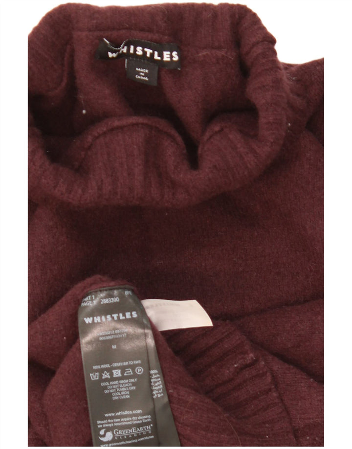 Suéter feminino Whistles com gola tartaruga e gola redonda Reino Unido 14 lã marrom médio