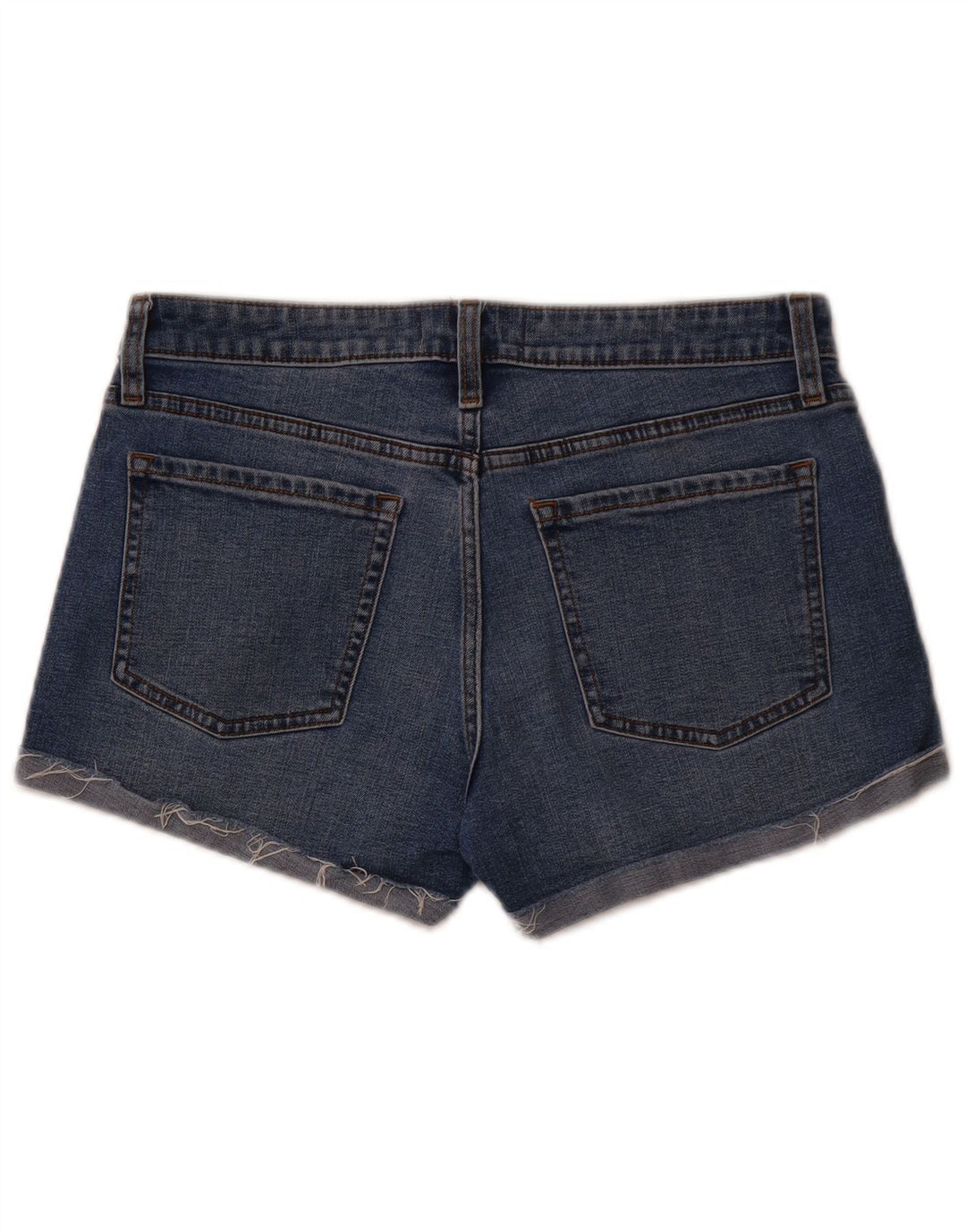 Shorts jeans feminino de cintura média ABERCROMBIE & FITCH EUA 8 médio W29 azul
