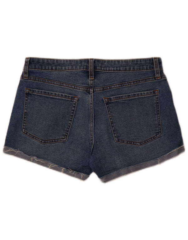 Shorts jeans feminino de cintura média ABERCROMBIE & FITCH EUA 8 médio W29 azul