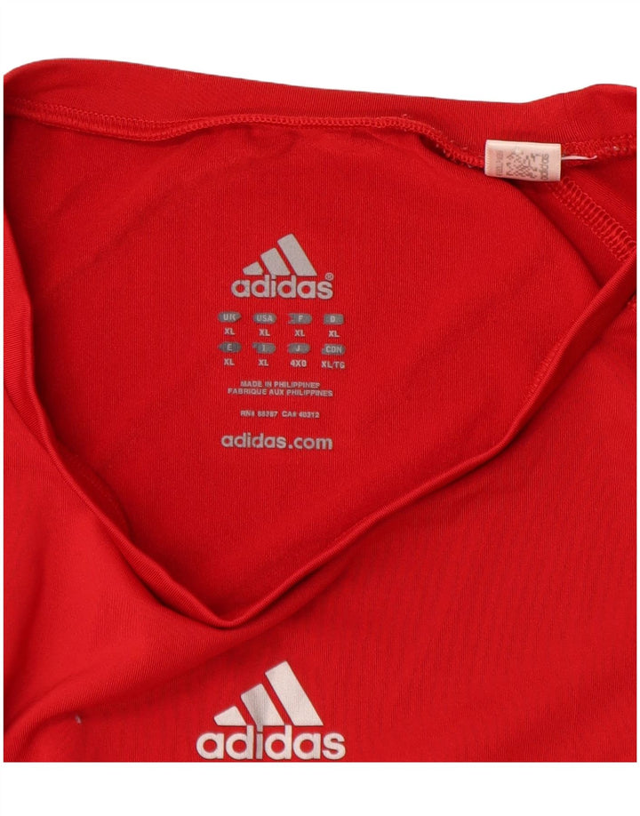 Adidas Mens Climalite Graphic Top Manga Longa XL Vermelho Poliéster