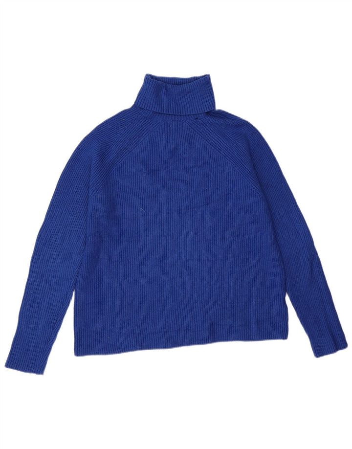 Suéter feminino Marks & Spencer com gola redonda Reino Unido 14 viscose azul médio