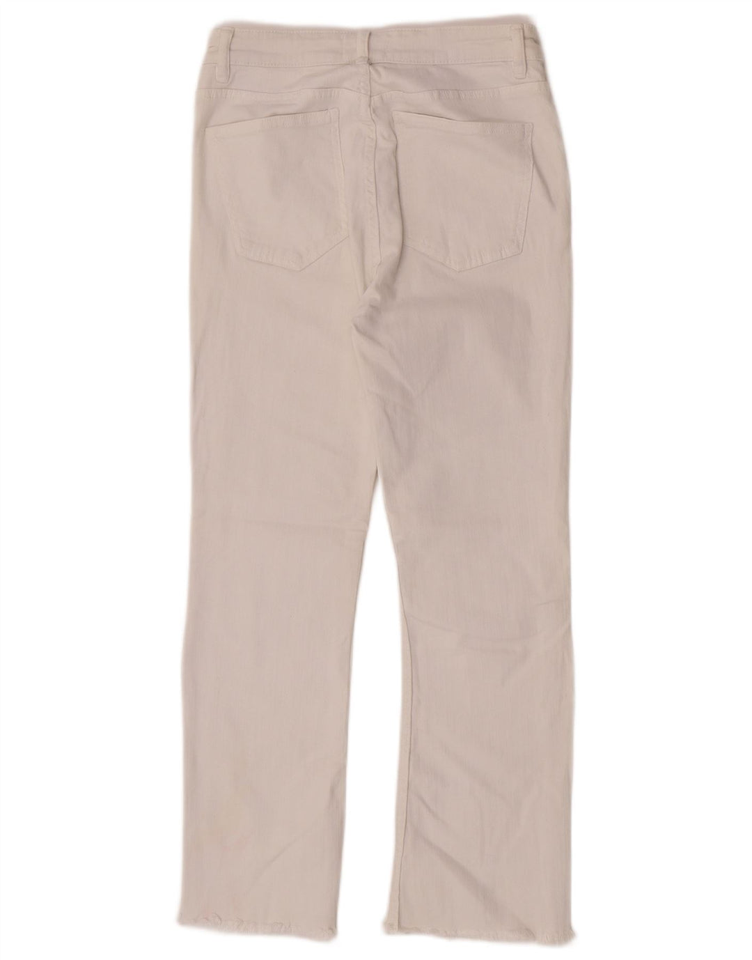 Zara Calça Jeans Feminina Crop Straight EU 38 Pequeno W28 L26 Branco