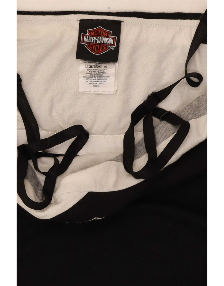 Camiseta feminina Harley Davidson com corte gráfico Reino Unido 14 grande algodão preto