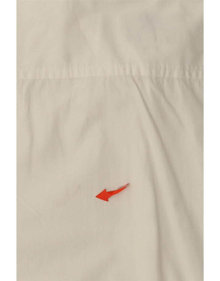 Camisa masculina de manga curta Stefanel de algodão branco médio