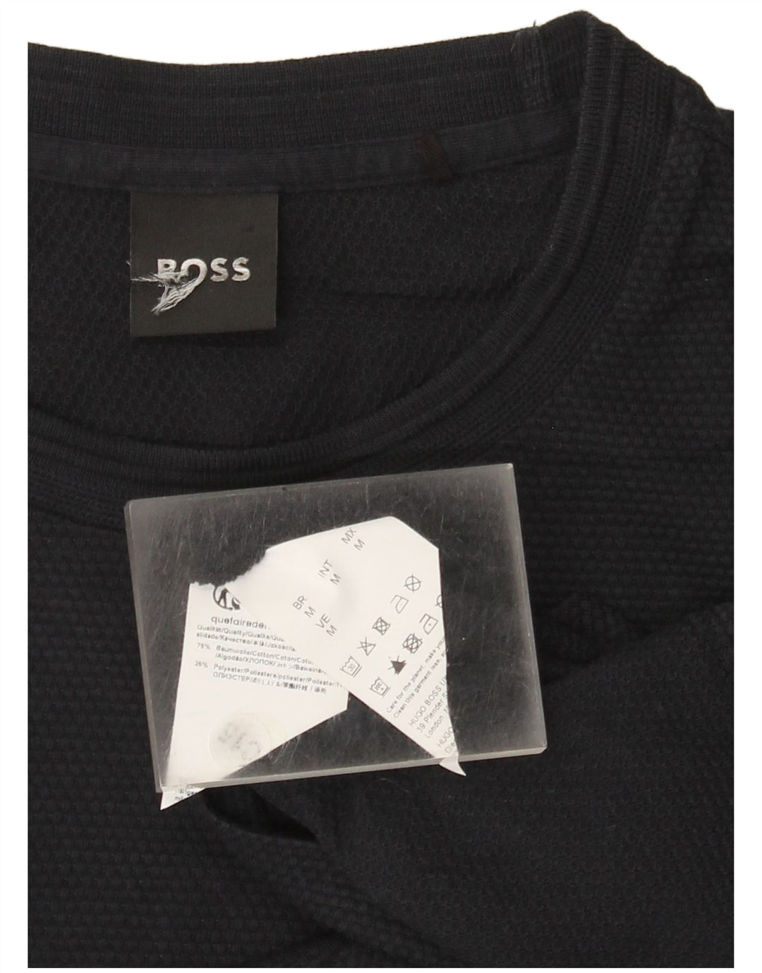 Camiseta masculina Hugo Boss Top médio algodão azul marinho