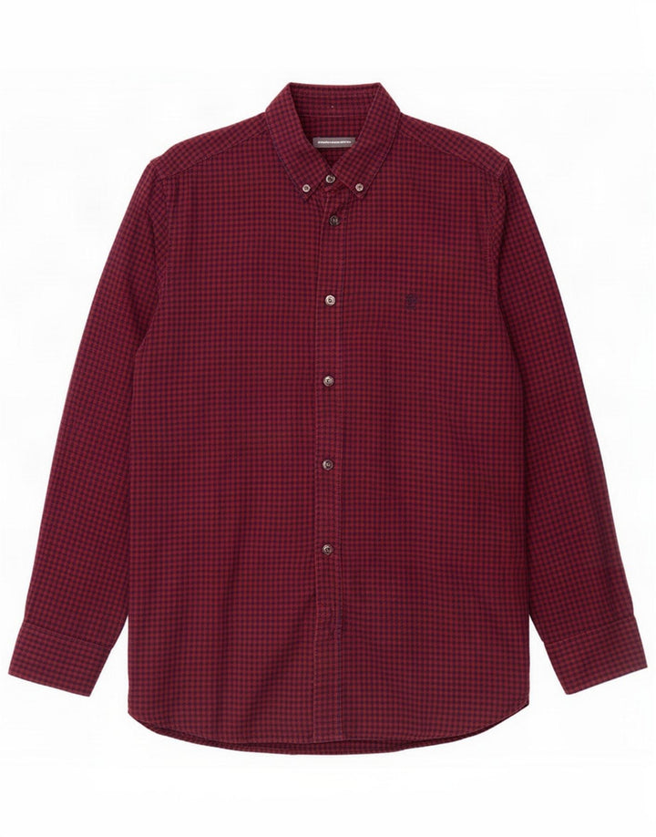 Camisa masculina French Connection grande guingão cor de vinho