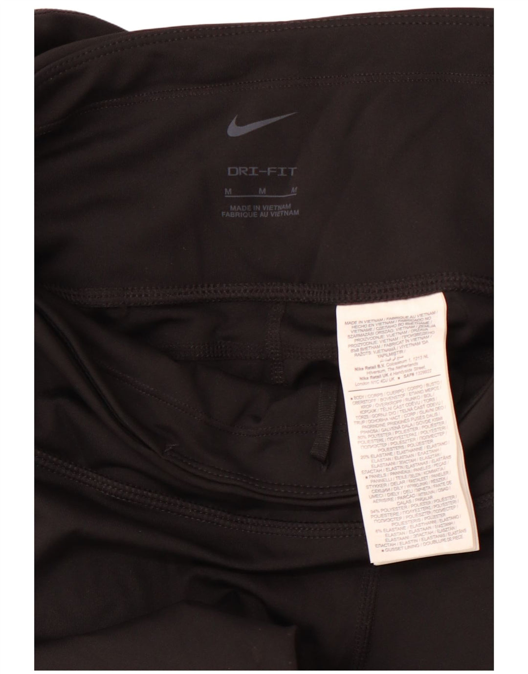 Leggings Nike Dri Fit Crop Femininas UK 12 Médio Preto Poliéster