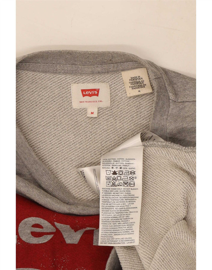 Moletom gráfico masculino Levi's Jumper médio cinza algodão