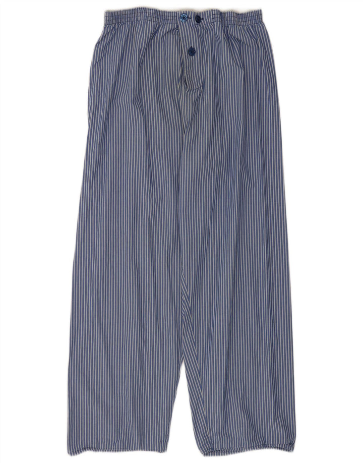 Calça casual masculina Marks & Spencer média W33 L26 risca de giz azul