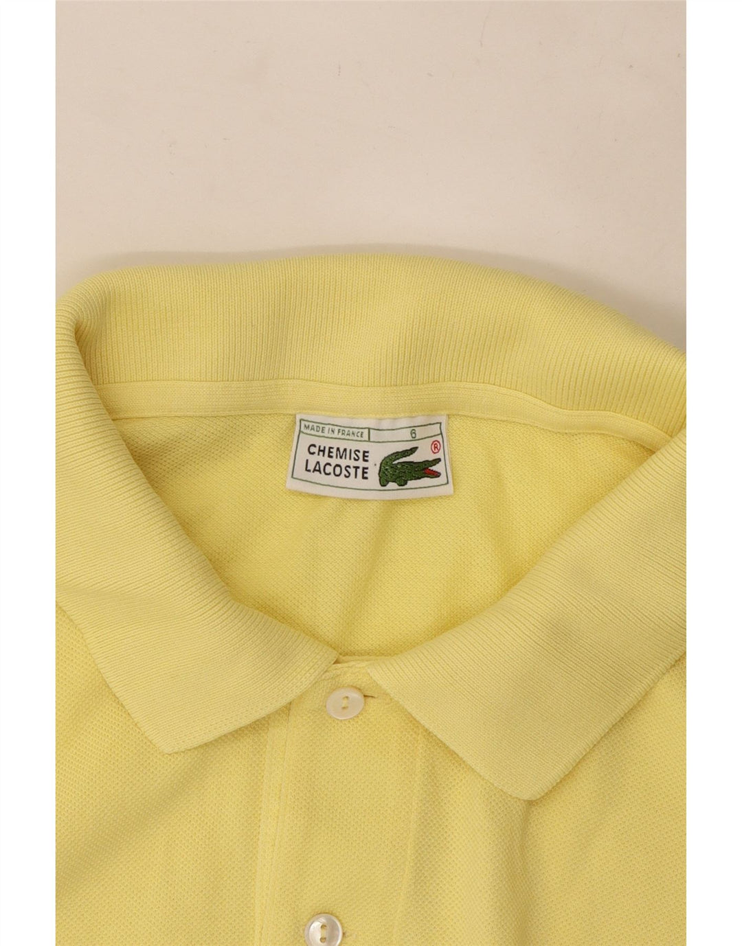 Camisa polo masculina Lacoste tamanho 6 XL amarelo