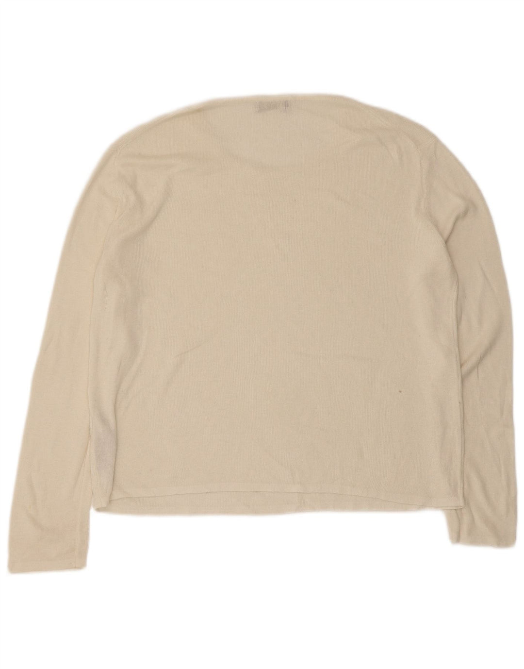 Top feminino Massimo Dutti manga comprida Reino Unido 14 algodão bege médio