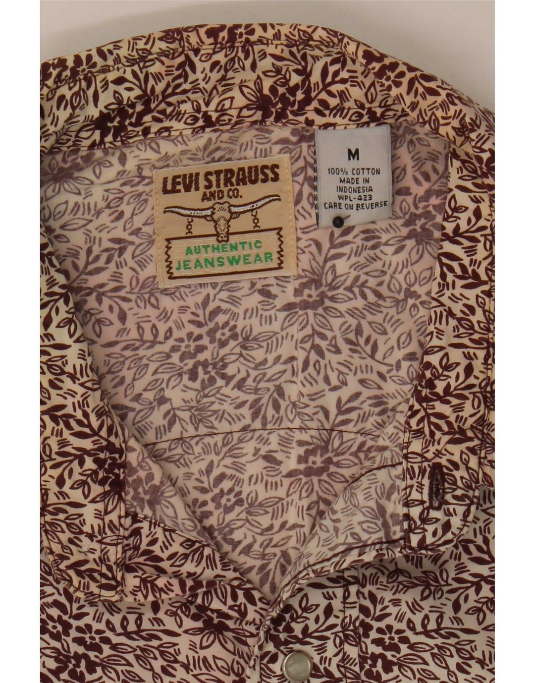 Camisa masculina Levi's de algodão floral médio Borgonha