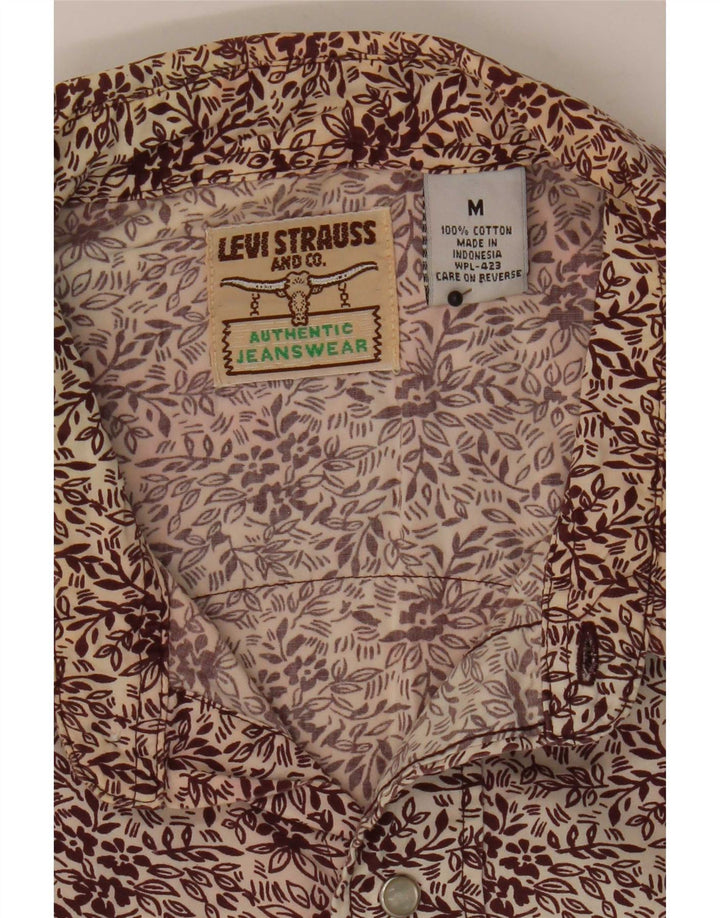 Camisa masculina Levi's de algodão floral médio Borgonha