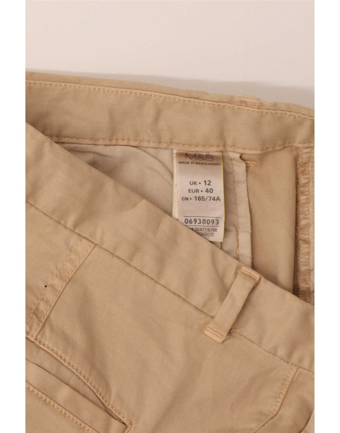 Calça Chino Feminina Marks & Spencer Slim UK 12 Médio W30 L29 Bege