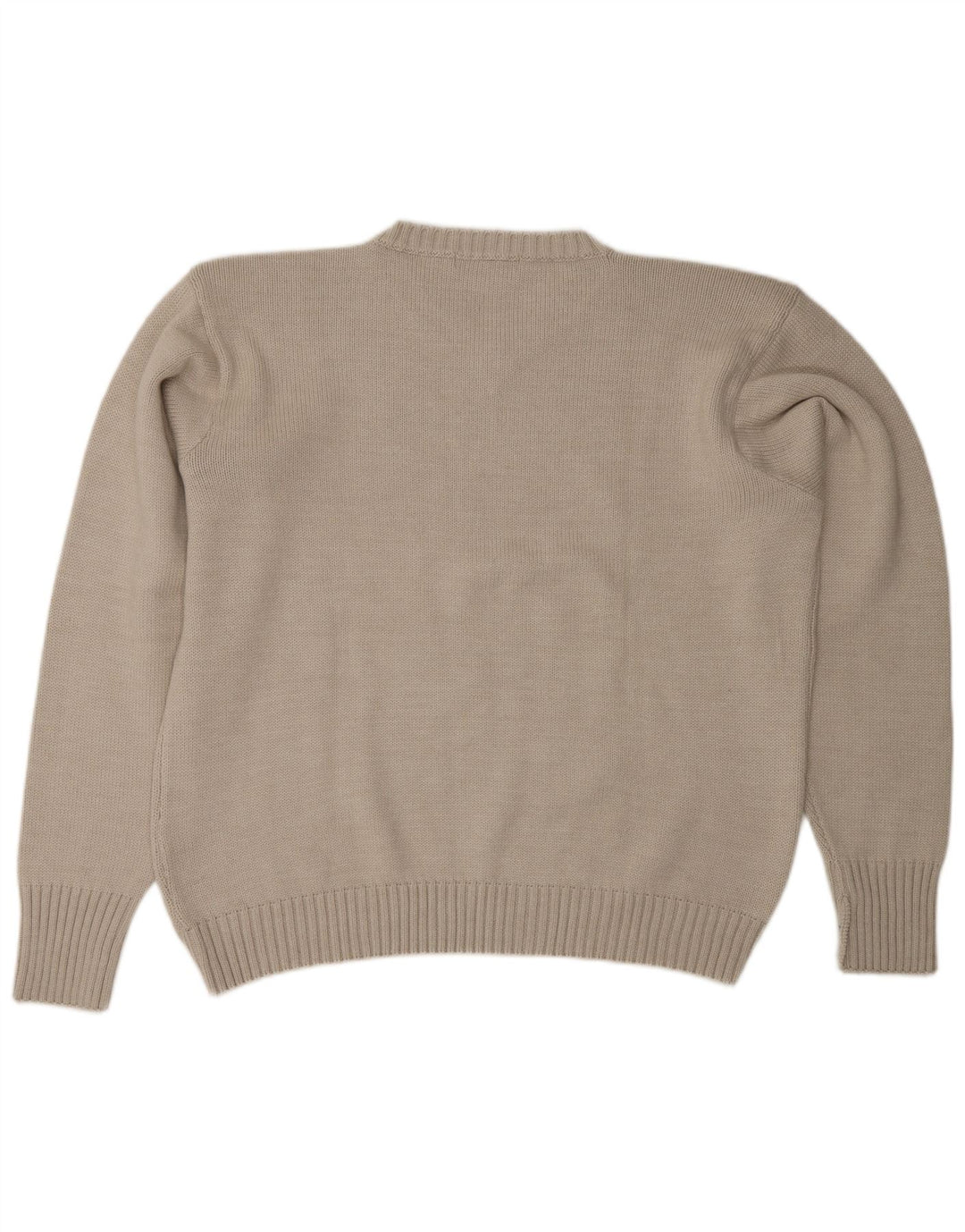 Suéter masculino vintage com decote em V XL lã Merino cinza