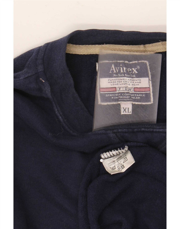 Moletom masculino Avirex Jumper XL azul marinho algodão