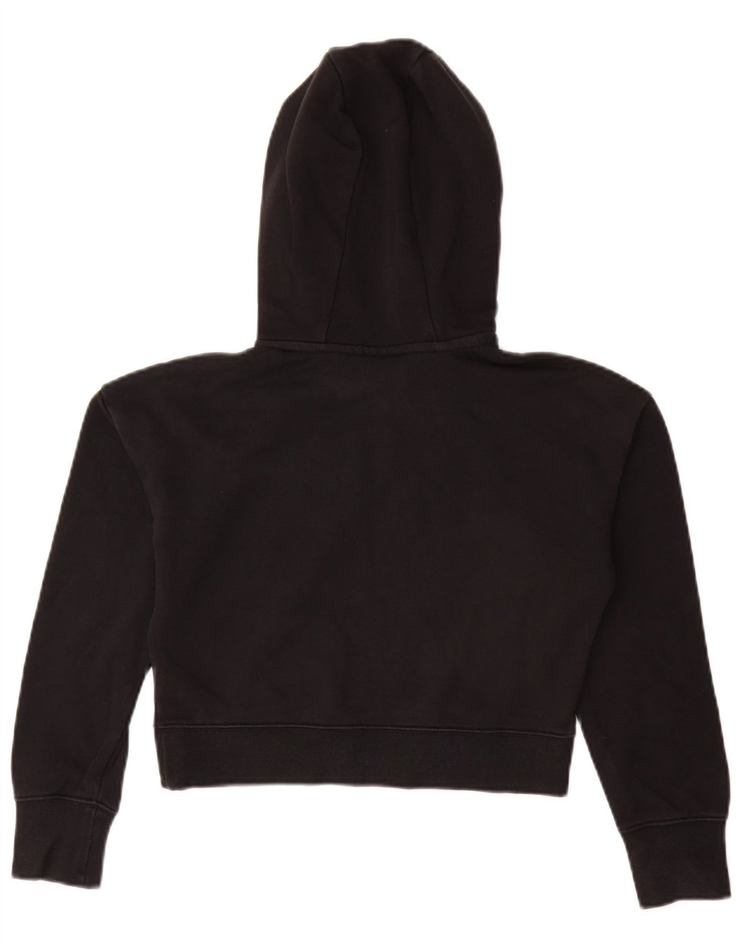 NIKE Girls Crop Graphic Hoodie Jumper 12-13 Anos Grande Algodão Preto