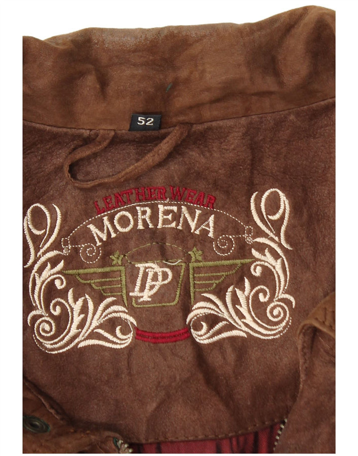 Jaqueta bomber masculina Morena em camurça IT 52 XL couro marrom