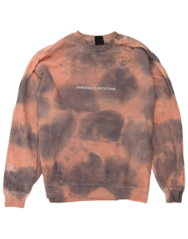 Moletom Zara Masculino Gráfico Solto Fit Jumper Pequeno Multicolorido Tie Dye