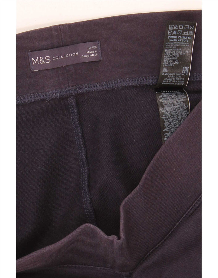 Leggings femininos Marks & Spencer Reino Unido 12 algodão azul marinho médio