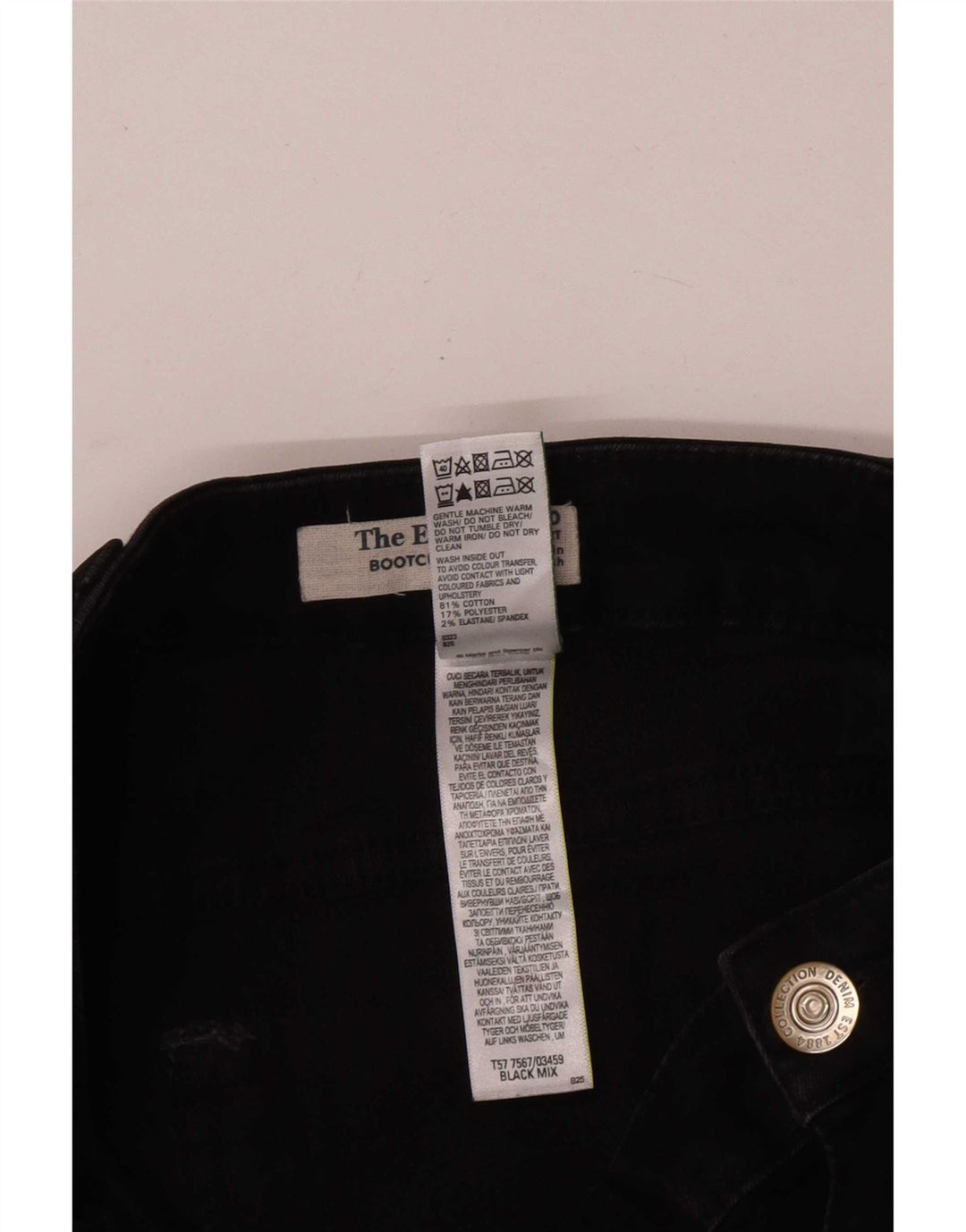 Marks & Spencer Feminino The Eva Bootcut Jeans Reino Unido 10 Pequeno W26 L28 Preto