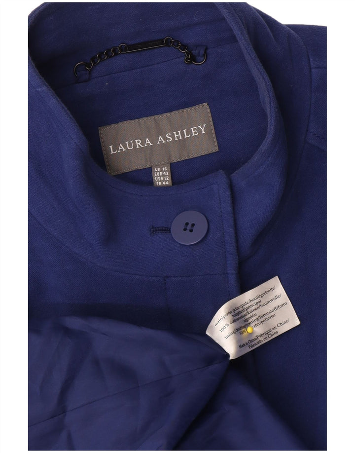 Sobretudo feminino Laura Ashley Reino Unido 16 grande algodão azul marinho