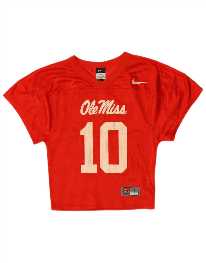 Camiseta feminina NIKE Crop Graphic UK 8 pequena vermelha poliéster