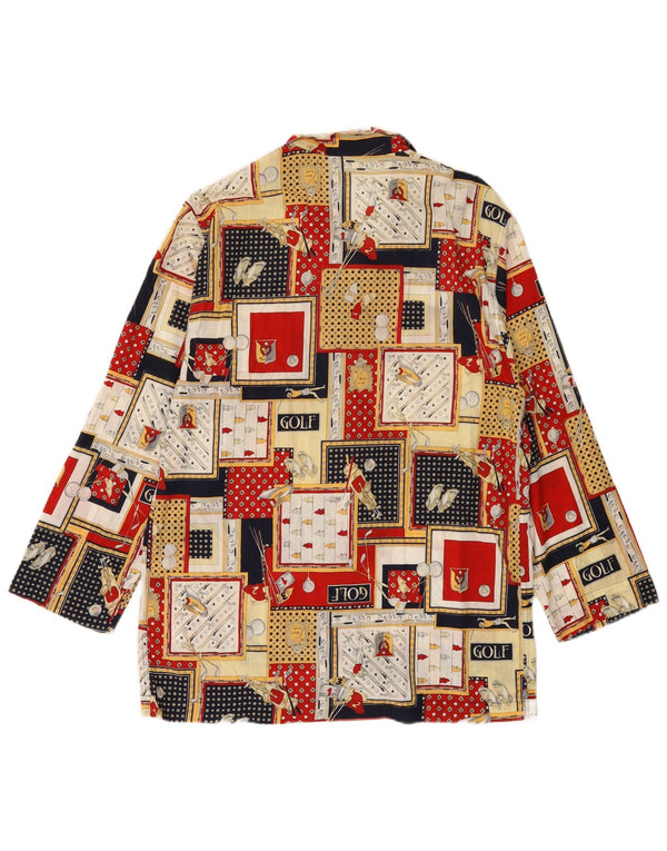 Pijama masculino vintage Camisa IT 48 pequeno patchwork de algodão multicolorido