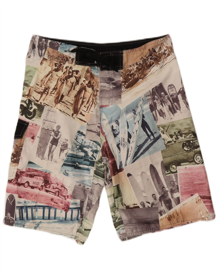 Quiksilver Calção de banho masculino gráfico grande patchwork multicolorido